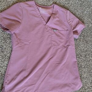 Figs Pink Short Sleeve scrub Top